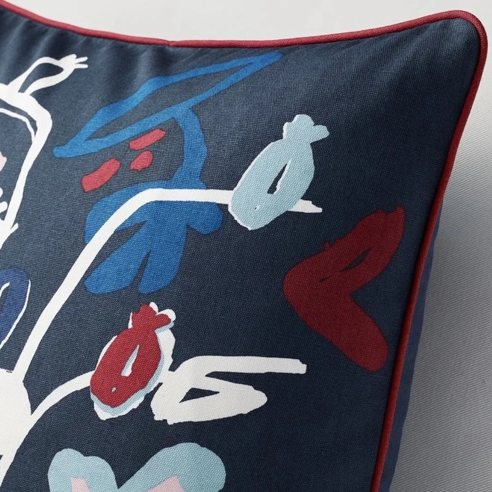 IKEA MÄLARBORSTE abstract floral throw pillow cover